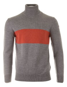 Paul & Shark Turtleneck Body Stripe Pullover Grey-Brick