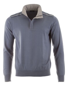 Paul & Shark Typhoon Platinum Cotton Blend XSoft Half Zip Trui Vintage Indigo