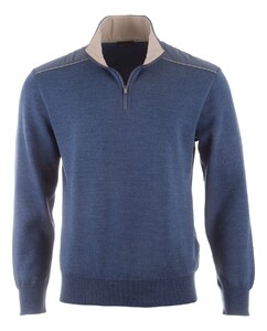 Paul & Shark Typhoon Platinum Soft Cool Touch Wool Half Zip Pullover Vintage Indigo