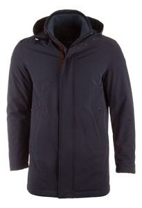 Paul & Shark Typhoon Re 4x4 Stretch Carcoat With Suede and Shark Fin Jack Dark Evening Blue