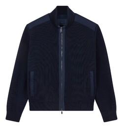 Paul & Shark Typhoon Re4x4 Soft Cool Touch Wool Full Zip Cardigan Dark Evening Blue