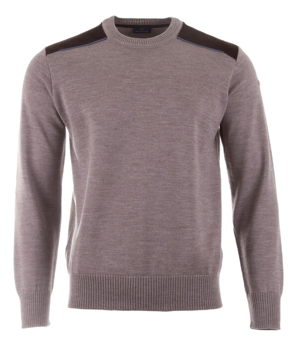 Paul & Shark Wool Crewneck Velvet Contrasts Pullover Driftwood