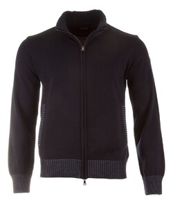 Paul & Shark Wool Full Zip Contrasting Trim Cardigan Navy