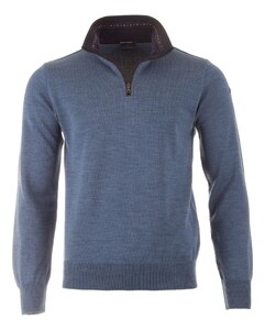 Paul & Shark Wool Half Zip Classic Shark Trim Pullover Airforce Blue