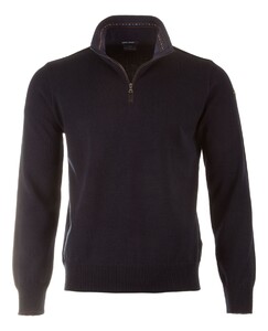 Paul & Shark Wool Half Zip Classic Shark Trim Trui Navy