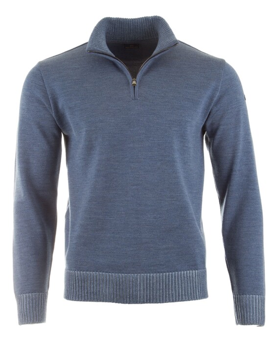 Paul & Shark Wool Half Zip Contrasting Trim Trui Airforce Blue