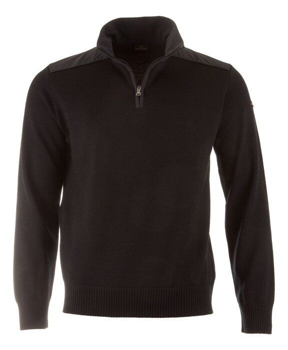 Paul & Shark Wool Half Zip Typhoon 4x4 Contrasts Pullover Black