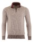 Paul & Shark Wool Half Zip Velours Contrast Pullover Driftwood