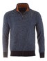 Paul & Shark Wool Half Zip Velours Contrast Trui Blauw