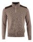 Paul & Shark Wool Half Zip Velvet Contrasts Pullover Driftwood