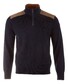 Paul & Shark Wool Half Zip Velvet Contrasts Pullover Navy