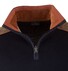 Paul & Shark Wool Half Zip Velvet Contrasts Pullover Navy