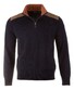 Paul & Shark Wool Half Zip Velvet Contrasts Trui Navy