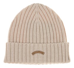 Paul & Shark Wool Moon Badge Beanie Cap / Beanie Off White