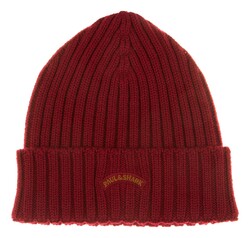 Paul & Shark Wool Moon Badge Beanie Muts Rood