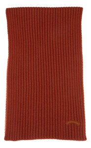 Paul & Shark Wool Moon Badge Scarf Brick