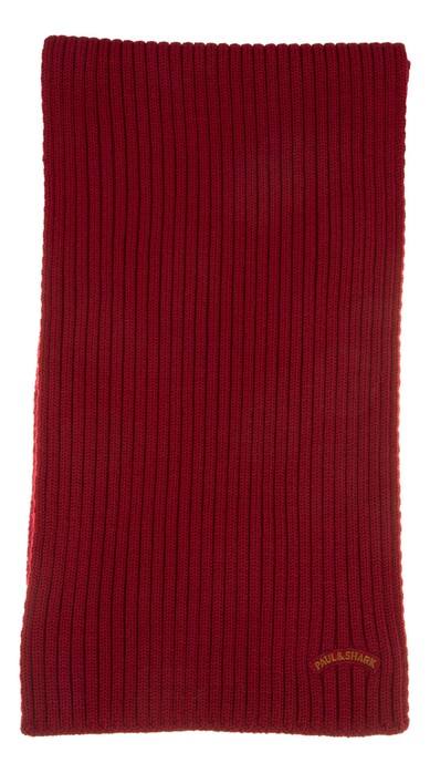 Paul & Shark Wool Moon Badge Scarf Red