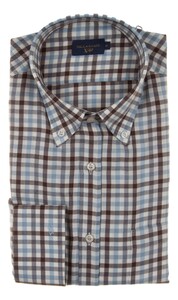 Paul & Shark XSoft Cotton Check Shirt Overhemd Wit-Bruin-Grijs