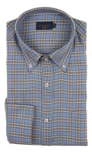 Paul & Shark Xsoft Cotton Lyocell Check Shirt Licht Blauw - Grijs