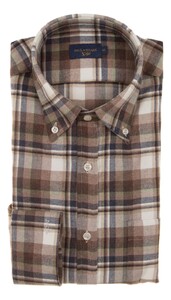 Paul & Shark Xsoft Flanell Cotton Shirt Overhemd Blauw-Zand