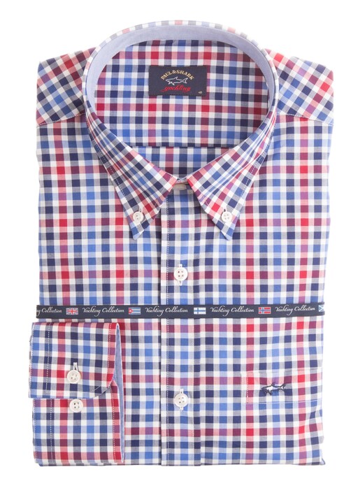 Paul & Shark Yachting Collection Check Shirt Blue-Red