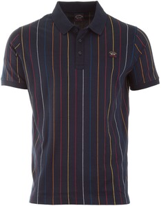 Paul & Shark Yachting Colored Pinstripe Polo Navy