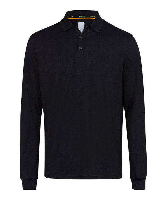 Phoenix Long Sleeve Brax Lab Fine Jersey Poloshirt Black