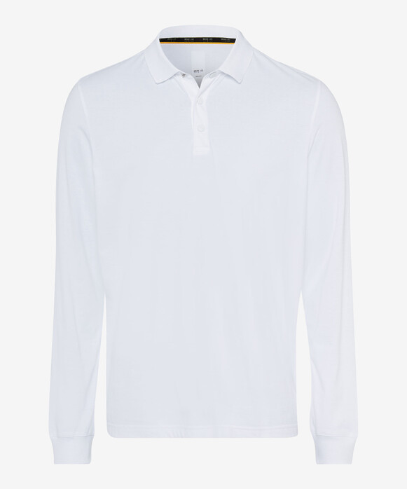 Phoenix Long Sleeve Brax Lab Fine Jersey Poloshirt White