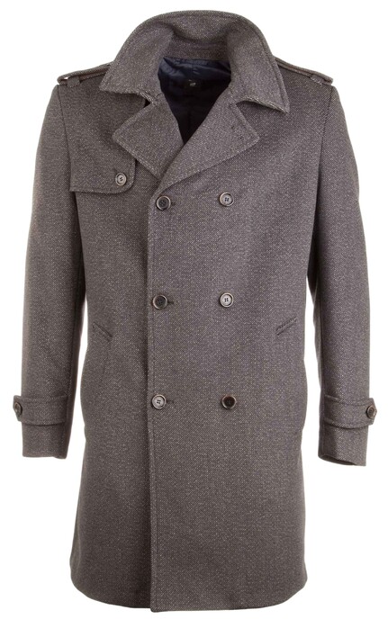 Pierre Cardin Anthra Double Row Coat Anthracite Grey