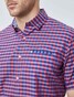 Pierre Cardin Check Short Sleeve Button Under Overhemd Blauw-Rood