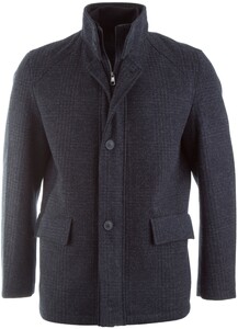 Pierre Cardin Checkered Futureflex Wool Like Coat Jack Navy
