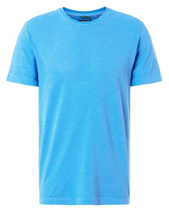 Pierre Cardin Denim Academy Fine Striped T-Shirt Blauw