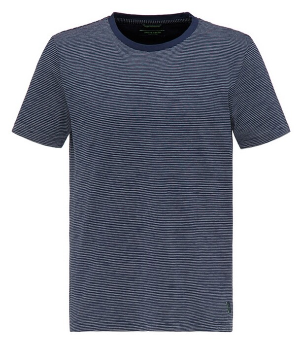 Pierre Cardin Denim Academy Fine Striped T-Shirt Navy Blue Melange