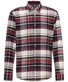 Pierre Cardin Denim Academy Flannel Check Button Down Shirt Red