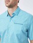 Pierre Cardin Fantasy Check Structure Short Sleeve Overhemd Blauwgroen