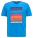 Pierre Cardin Fantasy Stripe Print Round Neck T-Shirt Brilliant Blue