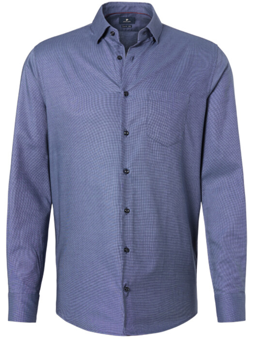 Pierre Cardin Faux Uni Micro Check Shirt Blue