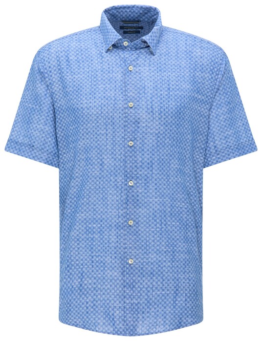 Pierre Cardin Fine Pattern Button Under Airtouch Overhemd Blauw