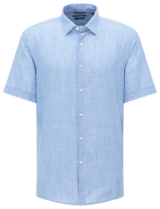 Pierre Cardin Fine Pattern Button Under Airtouch Overhemd Licht Blauw