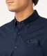 Pierre Cardin Fine Stripe Button Down Denim Academy Shirt Dark Evening Blue