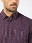 Pierre Cardin Futureflex Fantasy Multi Dot Overhemd Donkerrood-Grijs-Blauw
