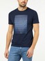 Pierre Cardin Futureflex Fantasy Pattern T-Shirt Navy Blue Melange