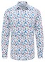 Pierre Cardin Futureflex Floral Overhemd Wit-Blauw