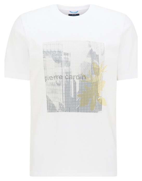 Pierre Cardin Jersey Round Neck Fantasy Print T-Shirt Wit