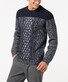 Pierre Cardin Knit Check Fantasy Pattern Pullover Navy