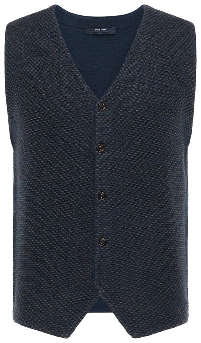 Pierre Cardin Knit Fine Pattern Waistcoat Dark Evening Blue