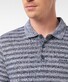 Pierre Cardin Linen Cotton Mix Striped Poloshirt Navy