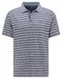 Pierre Cardin Linen Cotton Mix Striped Poloshirt Navy
