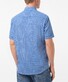 Pierre Cardin Linen Look Cotton Check Button Under Airtouch Shirt Mid Blue