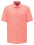 Pierre Cardin Linen Look Cotton Check Button Under Airtouch Shirt Salmon